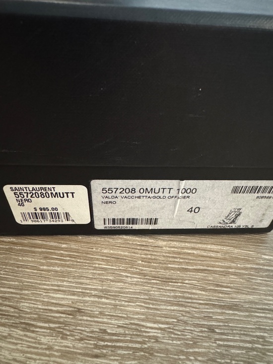 SAINT LAURENT 100mm Cassandra Sandals In Nero wegdes goldish logo hardware 40 9 - Picture 2 of 7